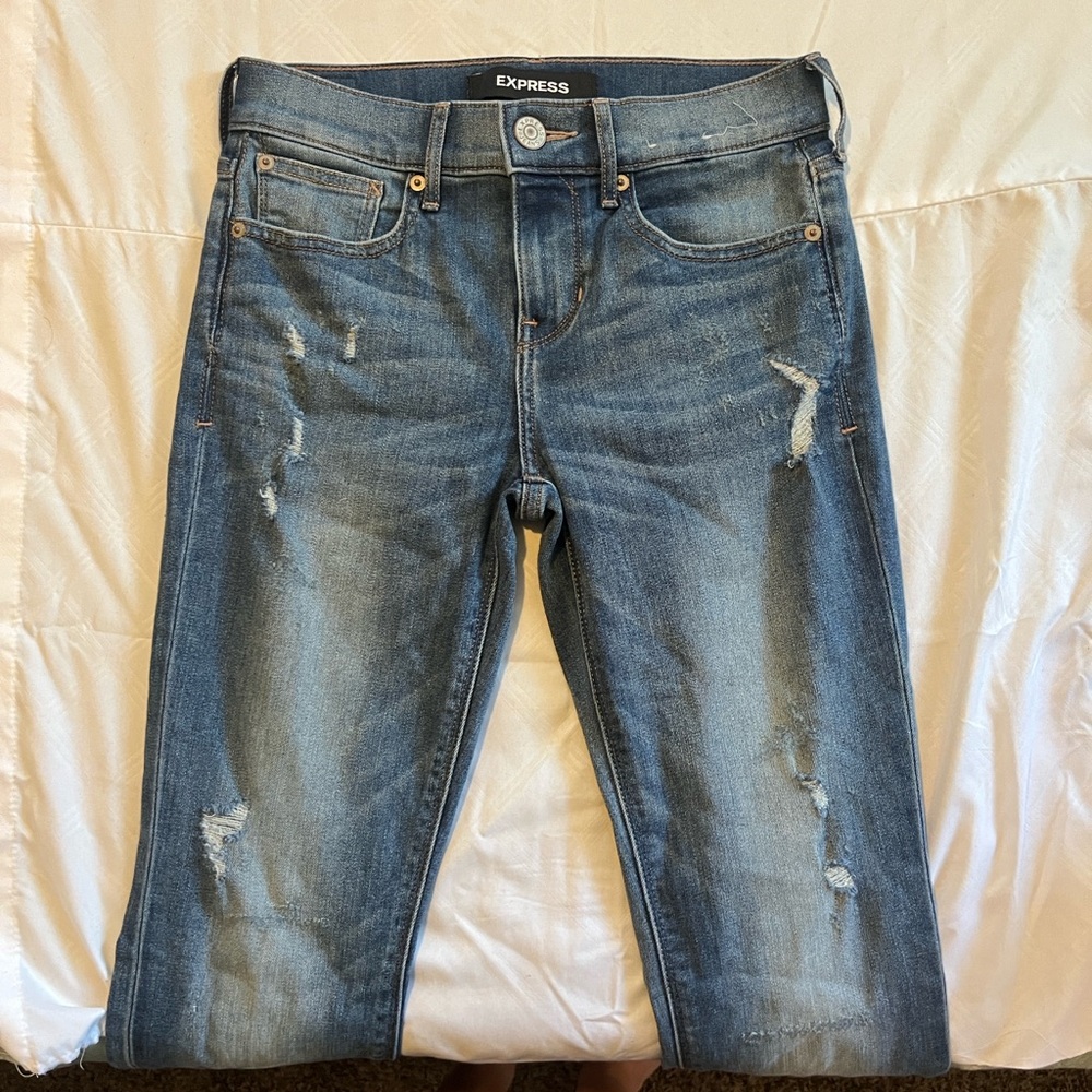 Express Women's Classic Blue Barely Boot Cut Jeans